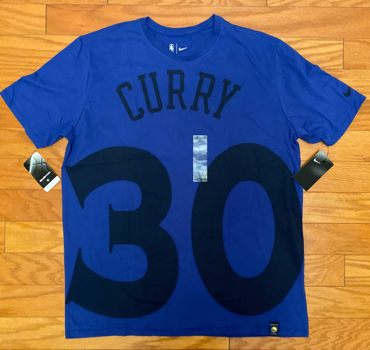 Nike Stephen Curry Golden State Warriors T-Shirt, Blue, XL