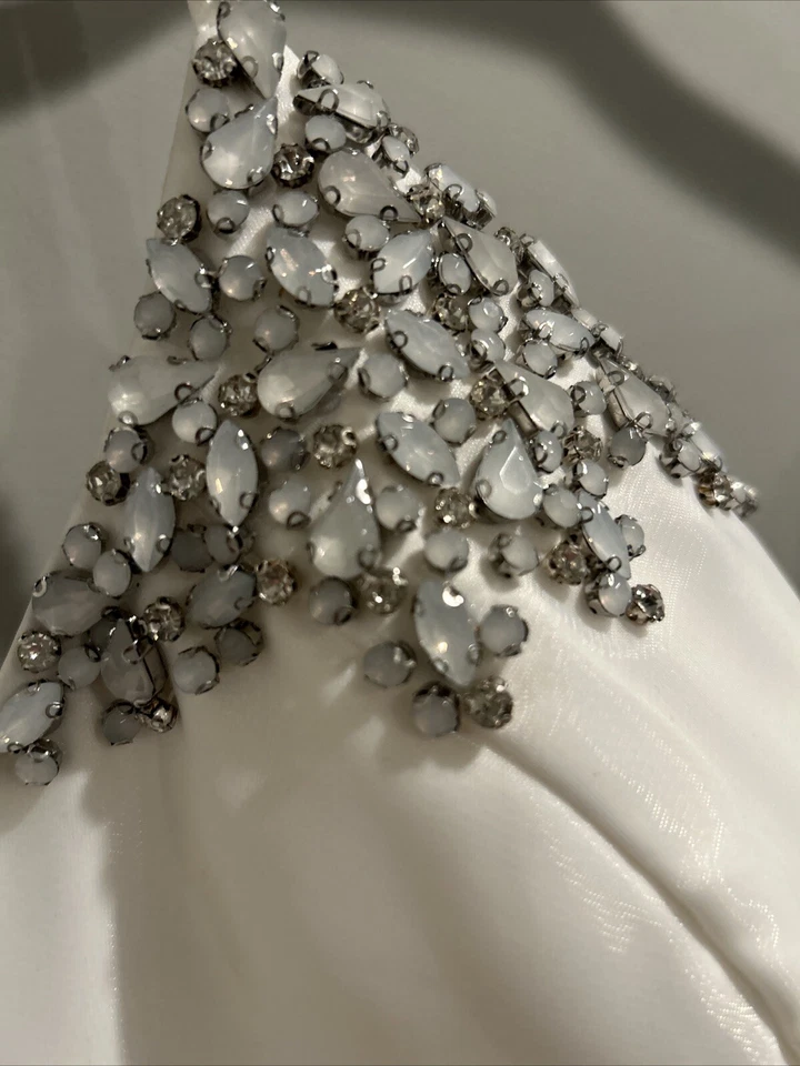 Precioso Vestido de Novia Hebeos Blanco Chifón Talla M Foto 3 de 4