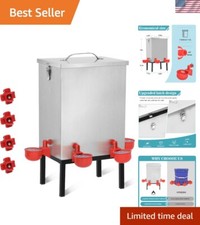 Effortless 3 Gallon Chicken Feeder Waterer: Stainless Steel  Locking Design