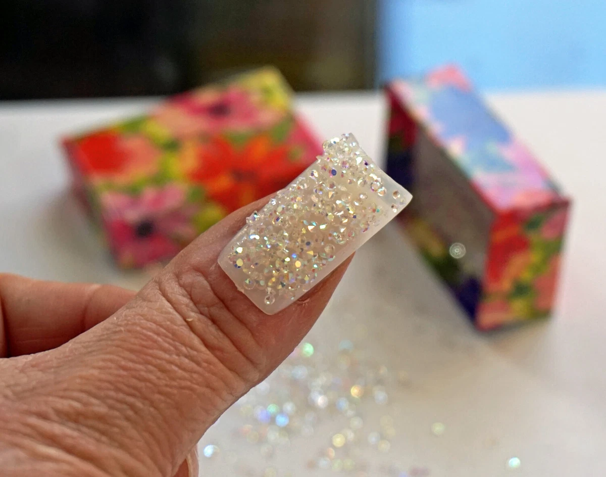 Kit De Strass Nail Art Strass AB Cristal Clair Strass Kit Pour Bricolage Décoration Couture - Foto 7