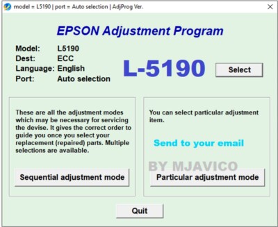 epson l5190 adjustment program