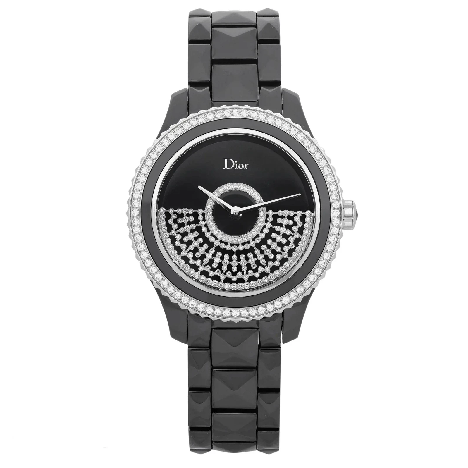Montre Christian Dior VIII Grand Bal 38 mm céramique diamant cadran noir CD124BE3C001