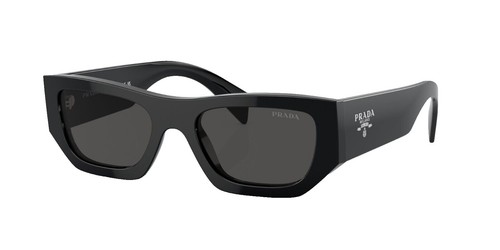 PRADA SPR24Y Polarized Square Men's Sunglasses Black Plastic Frame