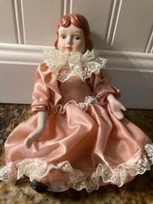 Vintage Four Star International Bisque Doll Pink Dress