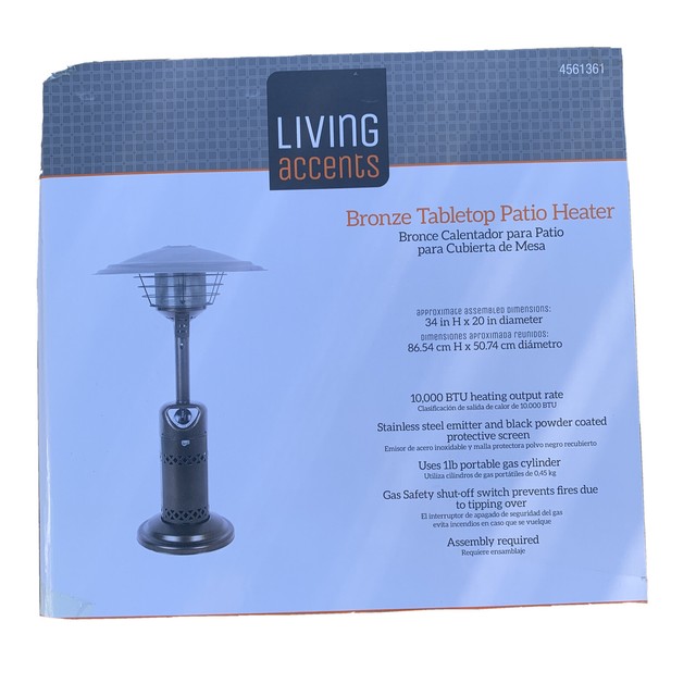 Living Accents Bronze Tabletop Patio Heater Patio Furniture