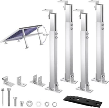 4 Pcs Solar Panel Stand Mounting Kit, Adjustable 15-30° Solar Plate Stand Tilt M