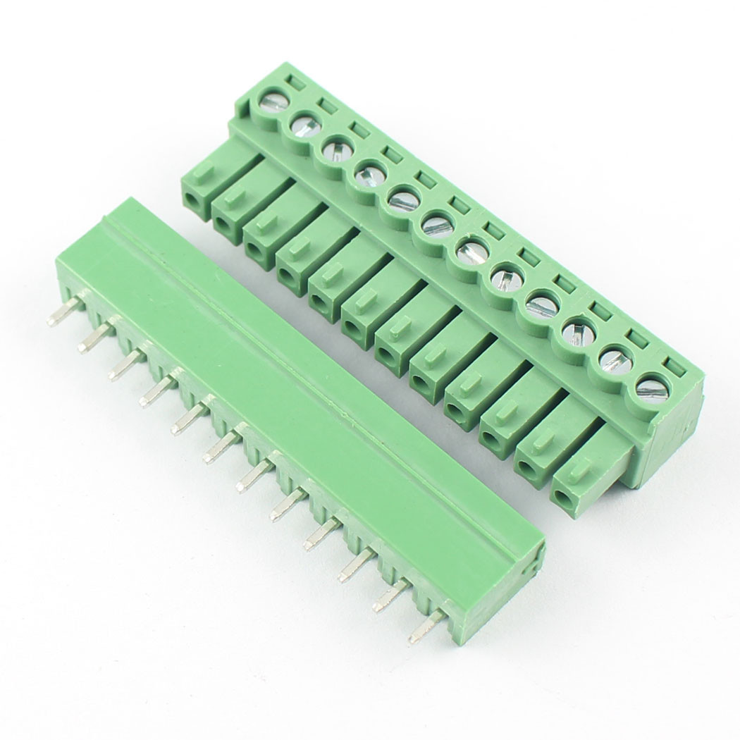 5Pcs 3.81mm Pitch 12 Pin Straight Screw Terminal Block Pluggable Plug Connector