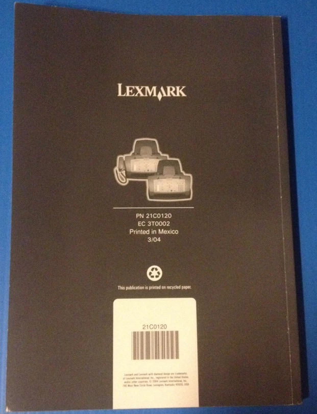 Lexmark 4200 Series Fax Scanner User's Guide Manual PN 21C0120 EC 3T0002 3/04 - Image 2 of 2