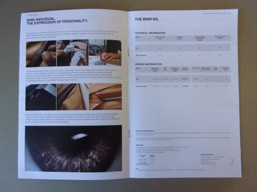 BMW M5 SALOON orig 2018 UK Mkt Prices & Specs Brochure Booklet - Picture 7 of 12