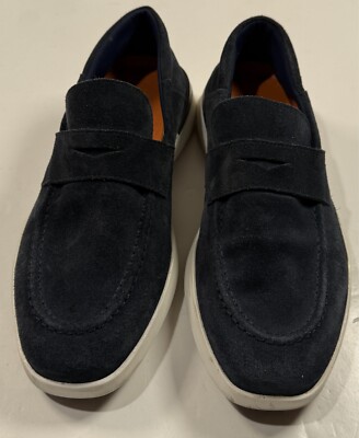 Wolf & Shepherd‎ Crossover Loafer Navy Blue Suede Mens 7.5 Slip On Wolf & Shepherd Crossover Penny Loafer - Free Shipping | DSW main image 3