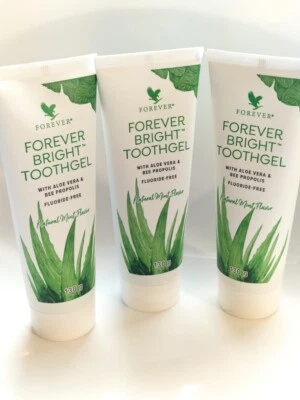 3X Forever Living Aloe Vera Bright Tooth Gel Natural Mint Toothpaste