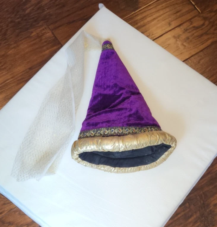 Elope Wizard Princess Purple Velvet Veil Hat Costume - Image 2 of 4