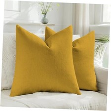 Throw Pillow Covers 18x18 Inch Set of 18" x 18" Pack of 2 Mustard Yellow