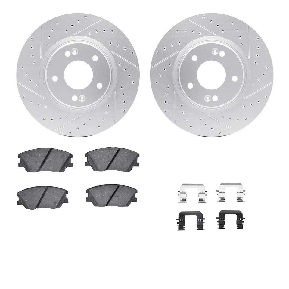 For Kia Soul 21-22 R1 Concepts Drilled & Slotted Front Brake Kit w Optimum Pads - Изображение 2 из 2