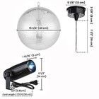 Yescom 16" Large Mirror Disco Ball with Motor & 8 Pinspot LED Light Event Stage — photo 8