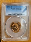 1942 D LINCOLN CENT WHEAT PENNY PCGS MS66 RD