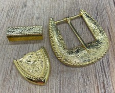 Gold Tone Engraved Western Ranger Belt Buckle Cowgirls Cowboys 3  