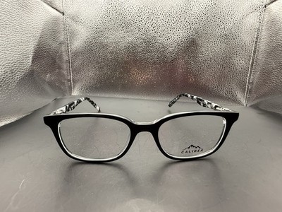 Caliber BEA Eyeglasses 52-18-140 Black Marble Cat Eye Rectangular Frame Women