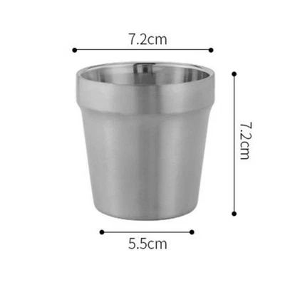 304 Grade Edelstahl Double Layer Cup Poliert Silber Gold Optionen - Bild 1 von 4