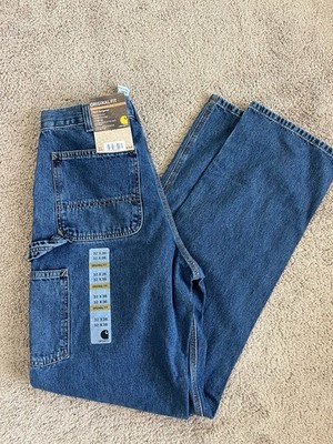 NWT Y2K CARHARTT 32x36 Men B13 DPS Blue Jean Denim Dungaree Carpenter Denim