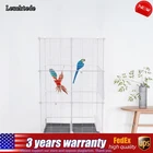 3-Tier Large Bird Cage 49.2in Rolling Metal Parakeet Cage for Canaries, Parrots