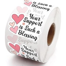 Your Support is Such a Blessing 500 Pack of 1.5 Inch Stickers - Perfect for S...