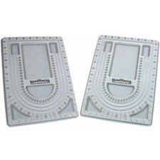 2 Grey Flocked Bead Stringing Design Boards B...