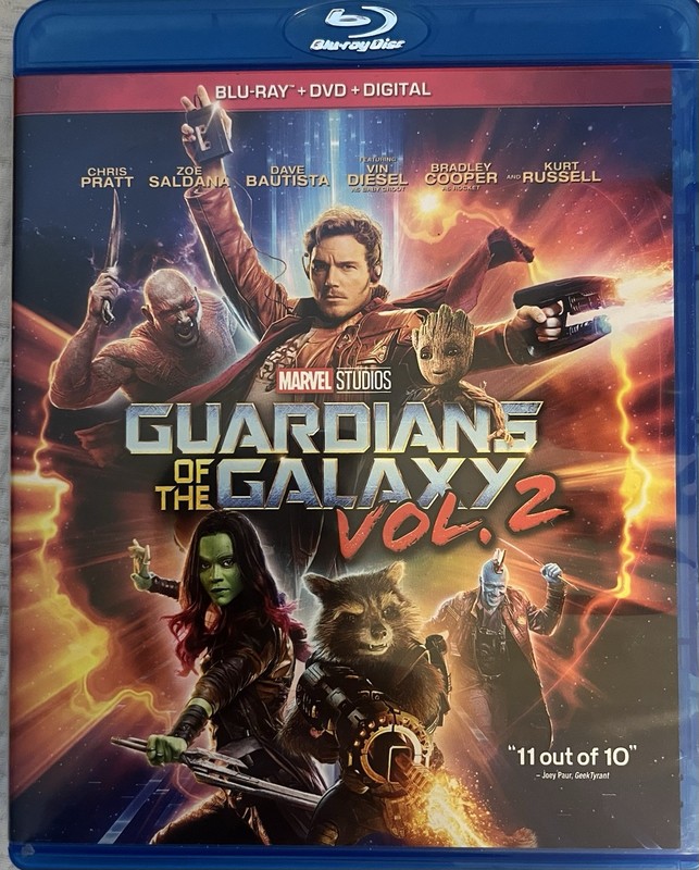 GUARDIANS OF THE GALAXY VOL. 2 DVD + DIGITAL + Blu-Ray with Chris Pratt