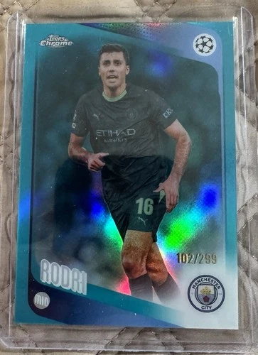 2025-26 Topps Chrome UEFA Club Competitions Rodri /299 Teal Refractor #171