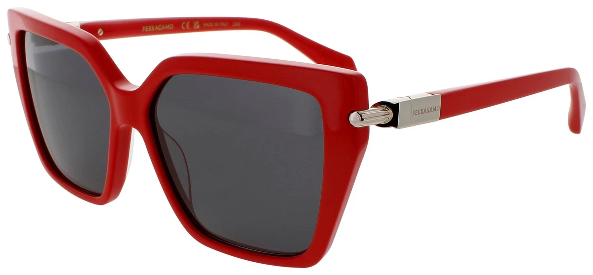 Salvatore Ferragamo Red Gray Sunglasses for Women for sale  display picture 1