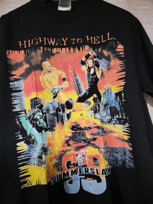 Summer Slam Highway To Hell ON A SHAKA SUPERMAX HEAVYWEIGHT GARMET DYED T SHIRT