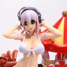 Sexy Anime Figur Super Sonico Supersonico White Swimsuit Ver. im Bikini Manga