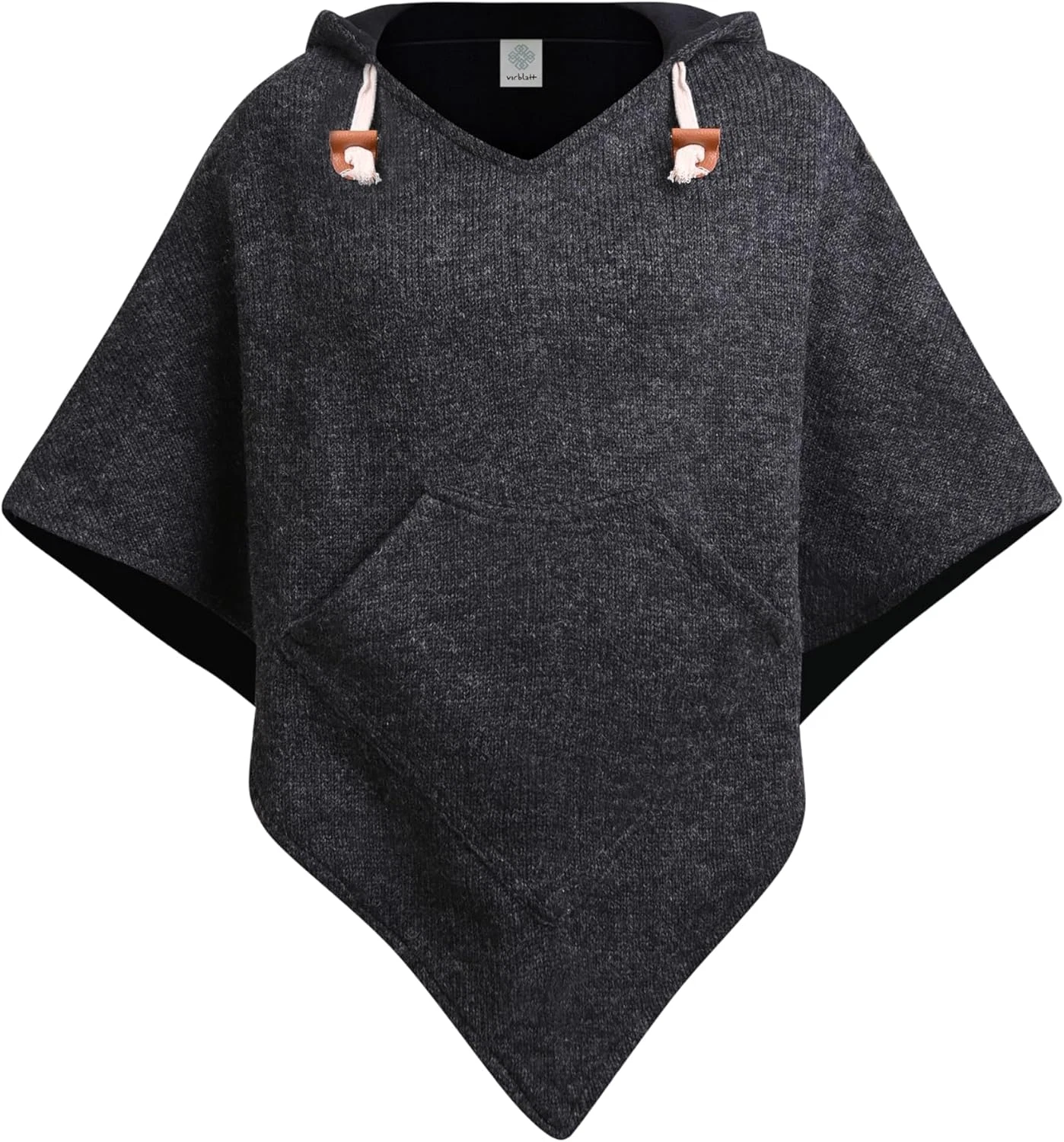 Unisex Hooded Wool & Fleece Poncho for Men & Women - Warm Winter Wear S-XXL