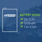 Wasabi Power Battery for Nikon EN-EL14, EN-EL14a (2-Pack)