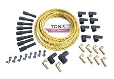 8mm Diy Universal Cloth Covered Spark Plug Wire Kit Vintage Wires V8 Yellow Bk 8mm Diy Universal Cloth Covered Spark Plug Wire Kit Vintage Wires V8 Yellow Bk