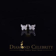 Women's 0.34ct Cubic Zirconia Butterfly Stud Earrings White 925 Sterling Silver