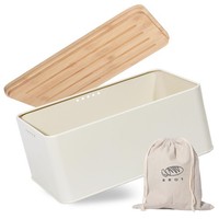 Brotkasten Schneidebrett Brotbox Bambusdeckel BelüFtung Brotkorb 33X21X15Cm