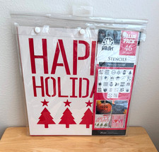 PLAID FolkArt Stencil Seasonal Holiday Value Pack 46 Designs Brand New