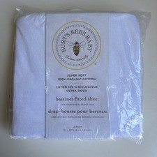 New Burt s Bees Baby Super Soft 100 Organic Jersey Bassinet Fitted Sheet White