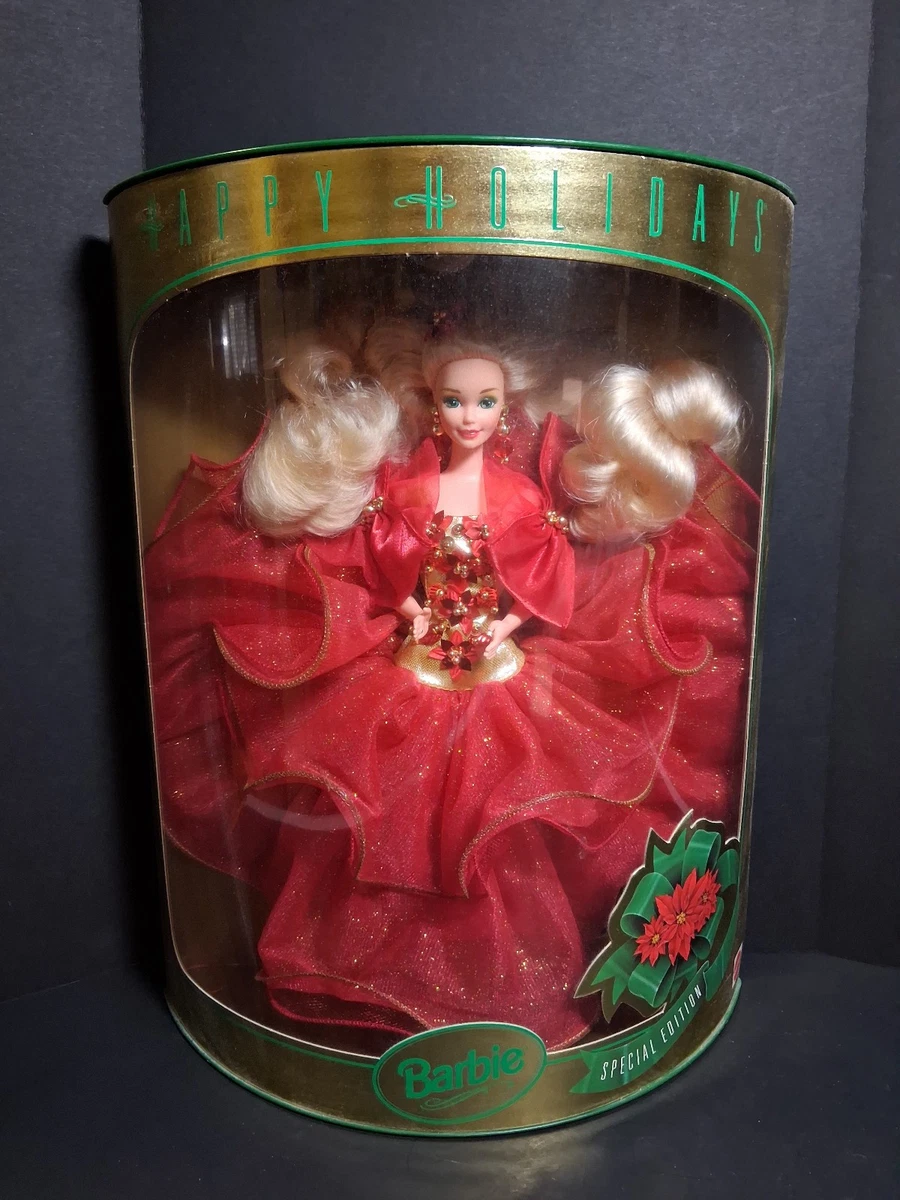 BARBIE HAPPY HOLIDAYS 1994 Weihnachtsbarbie Special Edition goldenes kleid Matte EUR 49,00 - FR
