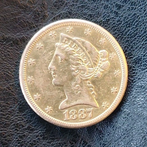 1887 $5 Liberty Head Half Eagle Gold Coin Pre-1933 US Uncertified Collectible