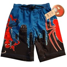 Marvel Spiderman Youth Board Shorts Swim Trunks with Liner Size 6/7