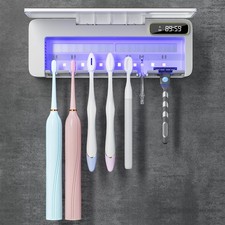 UV Toothbrush Sanitizer Holder for Bathrooms, 5 1 1 Slots Toothbrush Sanitize...