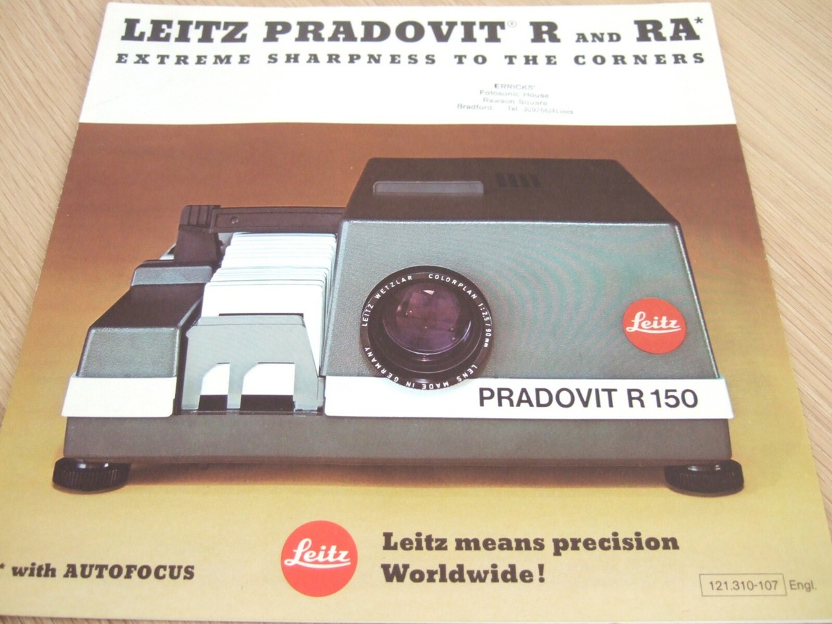 Leitz LEICA PRADOVIT R & RA Slide PROJECTOR BROCHURE 1978