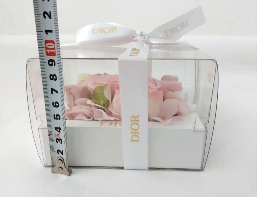 Christian Dior Preserved Pink Rose Flower W/ Gift Wrapped