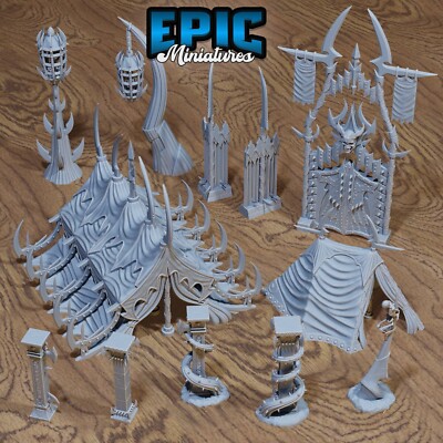 Dark Elf Siege Camp Scenery D&D Dungeons and Dragons - Epic Miniatures 28mm