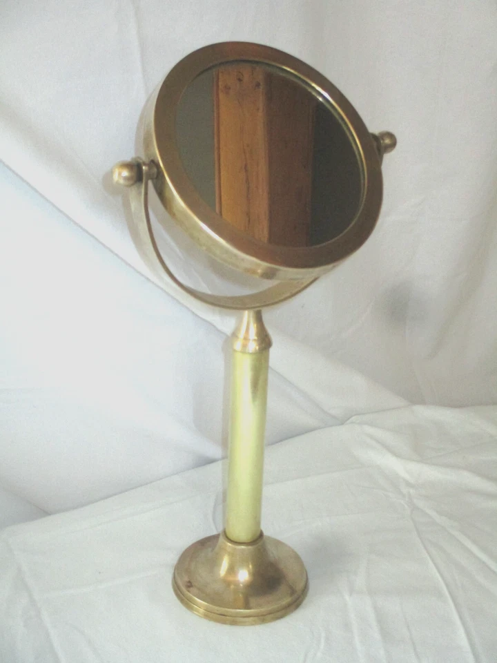 ANCIEN MIROIR PIVOTANT PSYCHÉ a poser en bronze dore DOUBLE FACE-HT 39,5 cm-BE - Photo 3/4