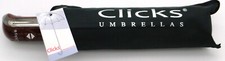 CLICKS Auto Open AND Close Compact Umbrella, Black