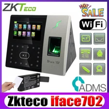 ZKTeco iFace702 Face Biometric Fingerprint Recognition Time Clock Access Control
