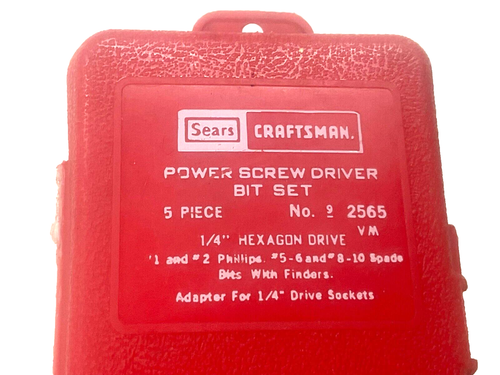 VINTAGE CRAFTSMAN TOOLS POWER SCREWDRIVER BIT SET, 2565, USA - Picture 5 of 5